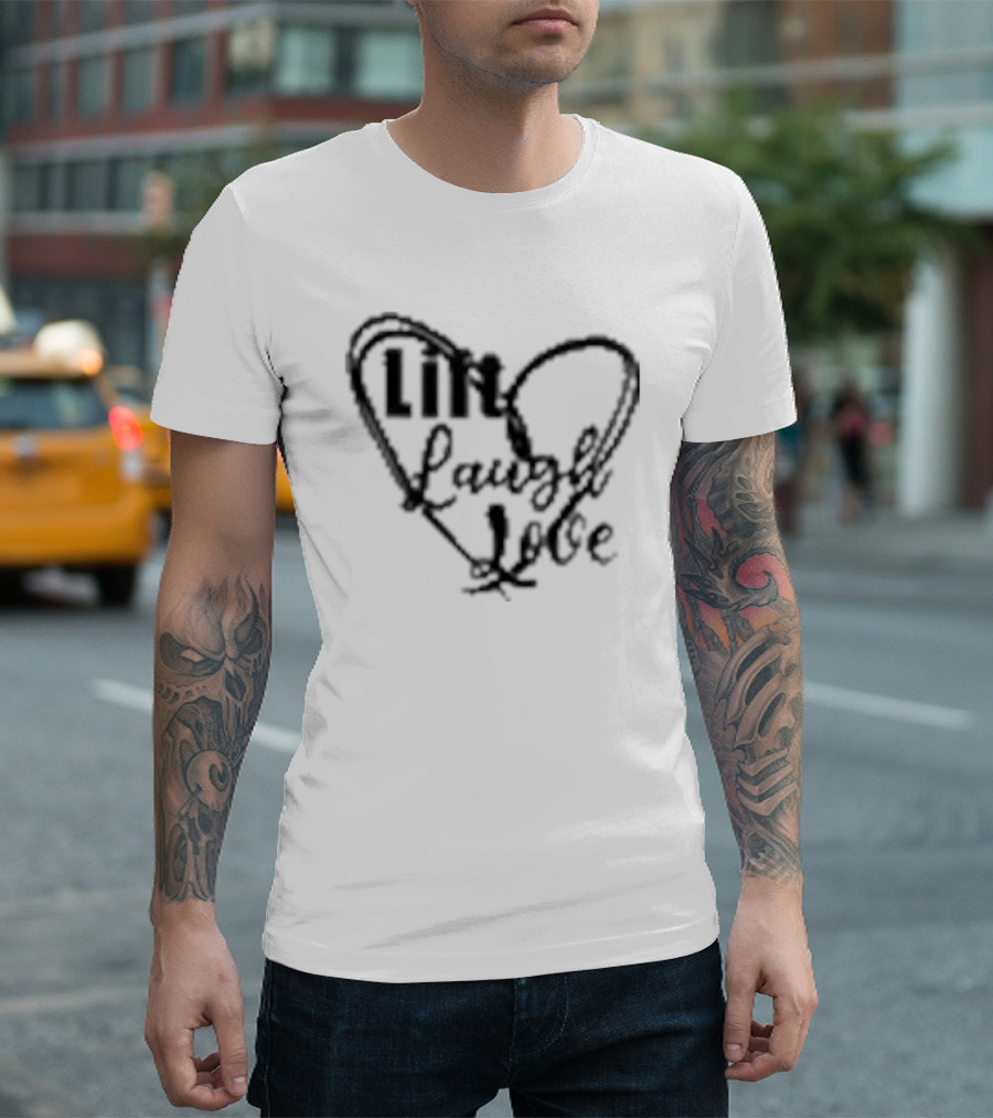 Lift Laugh Love Scribbled Heart Dark Mode T-Shirt