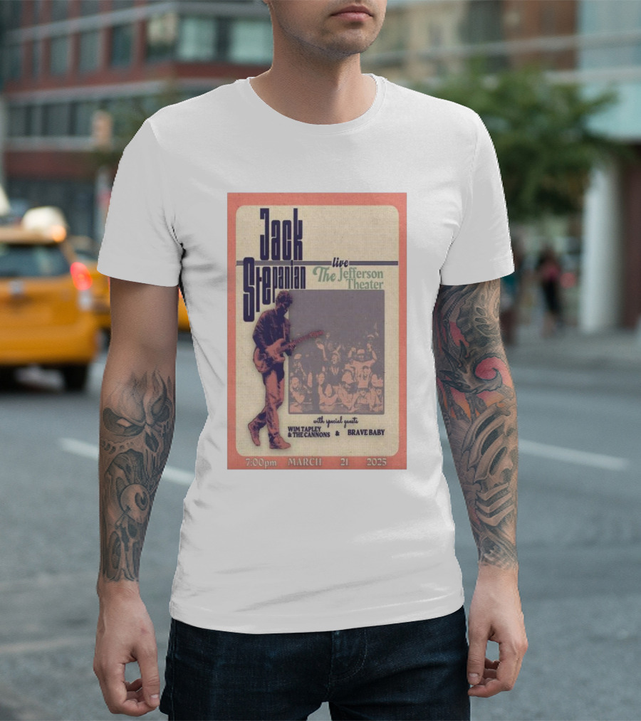 Jack Stepanian Live The Jefferson Theater March 21 2025 With Wim Tapley The Cannons Brave Baby T-Shirt