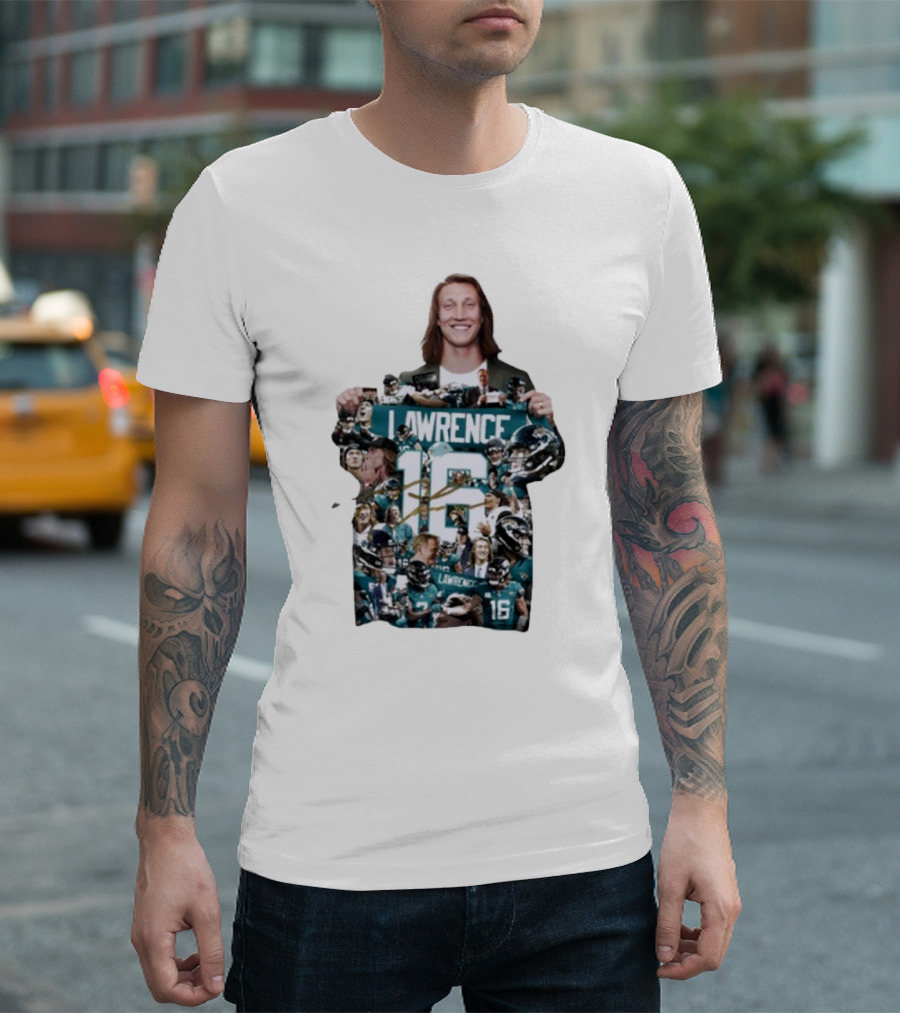 Jacksonville Jaguars Trevor Lawrence 16 Round 1 Pick 1 2021 NFL Draft Signature T-Shirt