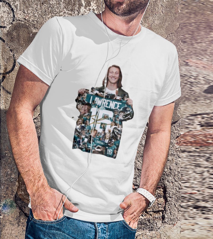 Jacksonville Jaguars Trevor Lawrence 16 Round 1 Pick 1 2021 NFL Draft Signature T-Shirt