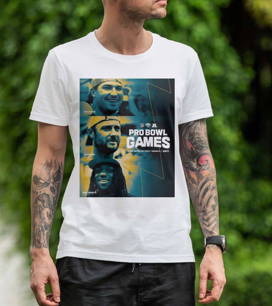 Jacksonville Jaguars Pro Bowl Games Ross Matiscik Logan Cooke Brian Thomas Jr. NFL Sunday Feb 2 2025 Orlando T-Shirt
