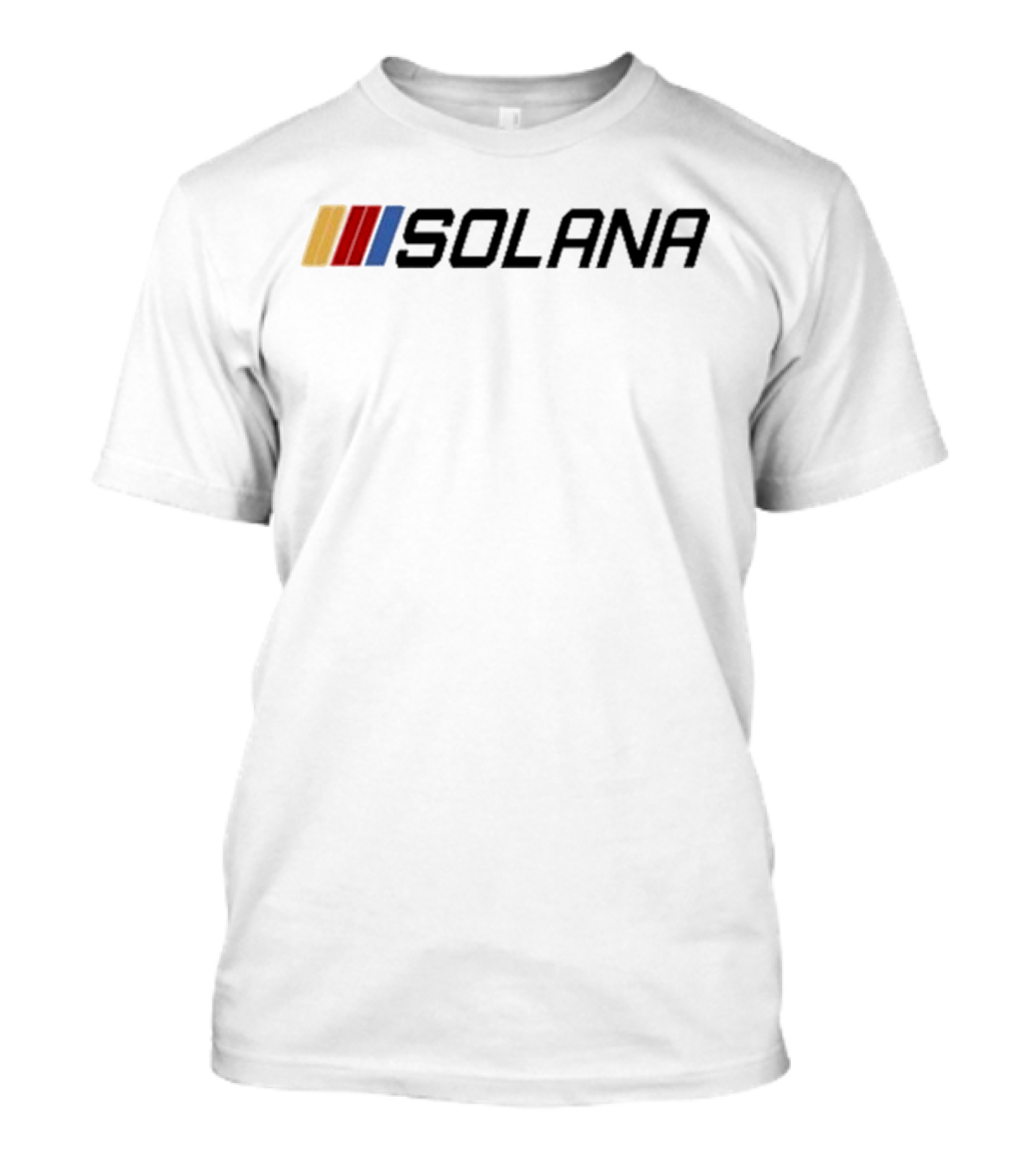 Jakey Wearing Solana Community Art Yellow Red Blue Bars T-Shirt