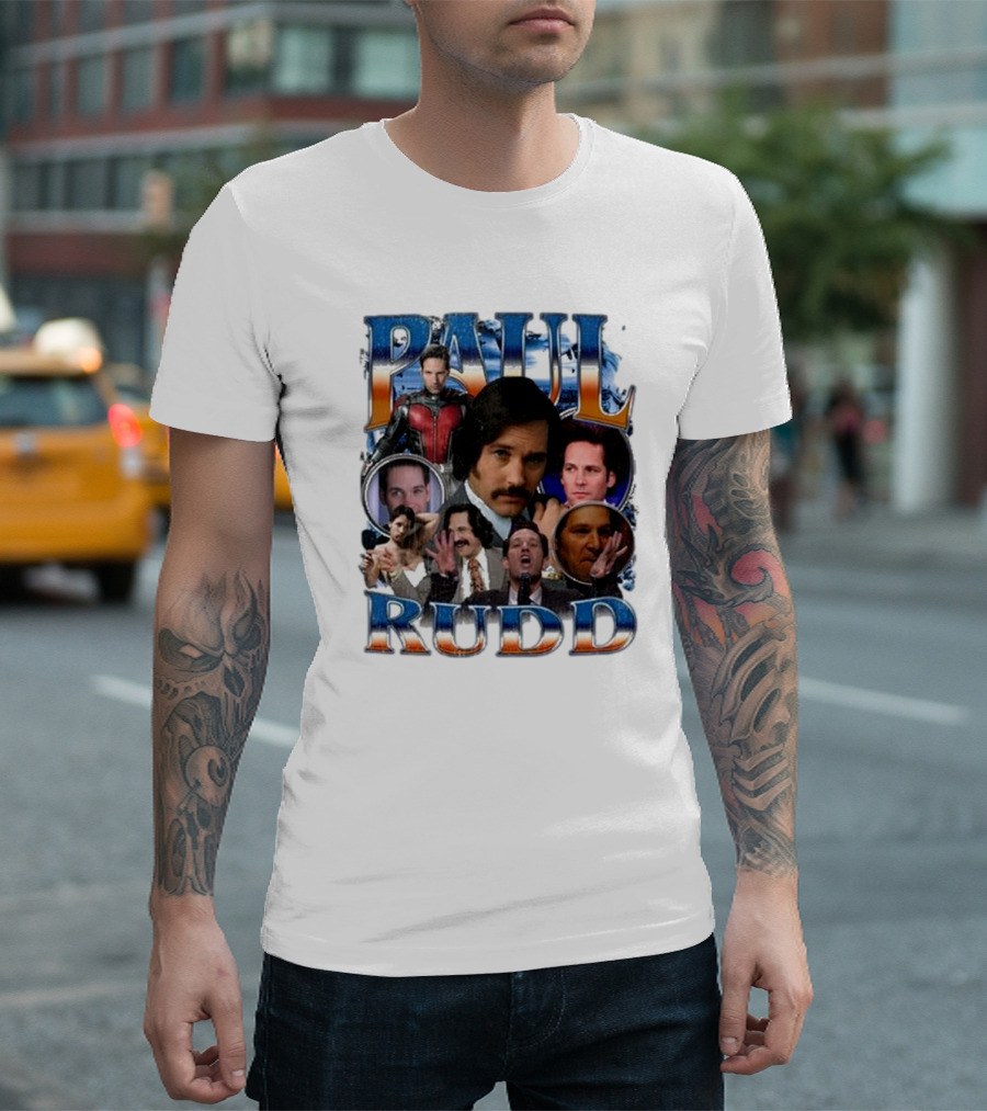 Paul Rudd 90’s Bootleg Ant-Man Anchor Improv Comedy Collage T-Shirt