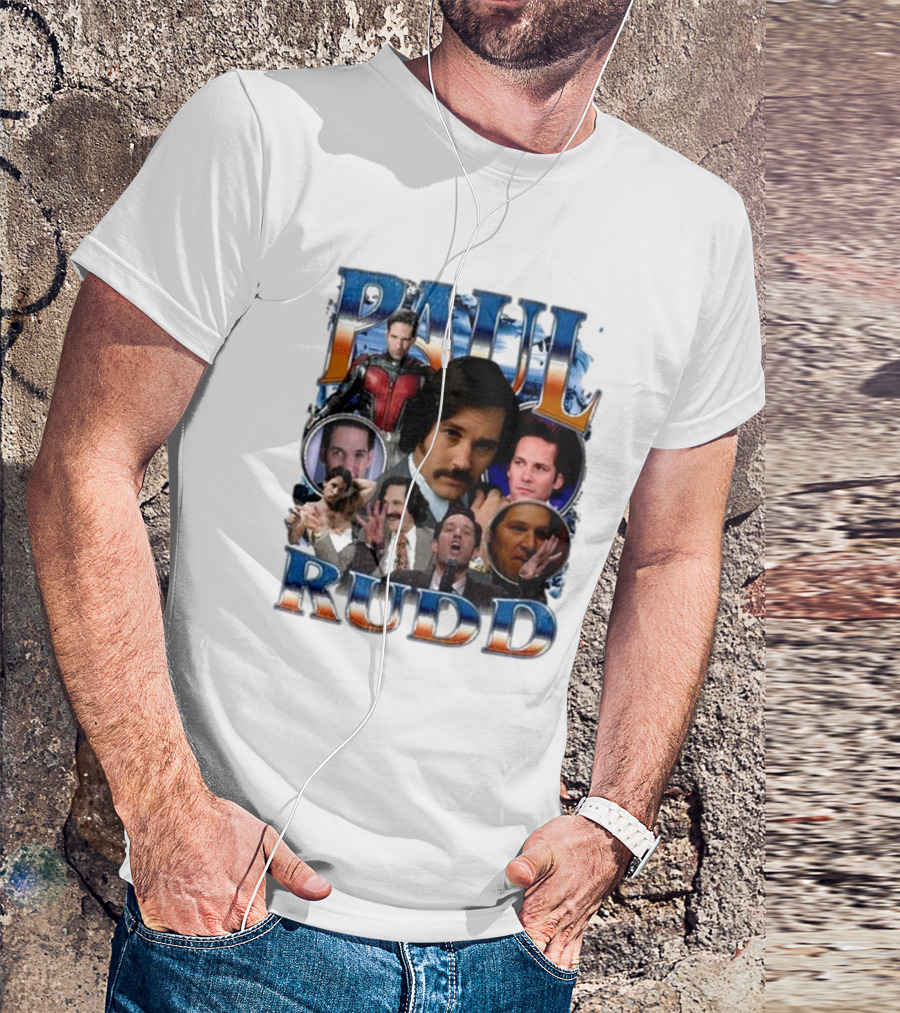 Paul Rudd 90’s Bootleg Ant-Man Anchor Improv Comedy Collage T-Shirt