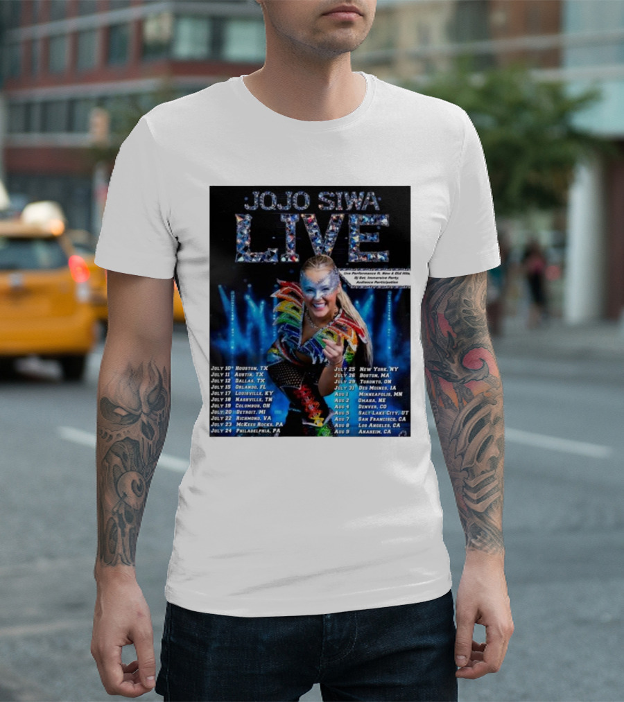 JoJo Siwa Live Tour 2025 Dates And Cities List Featuring Sparkling Costume And Interactive Experience T-Shirt