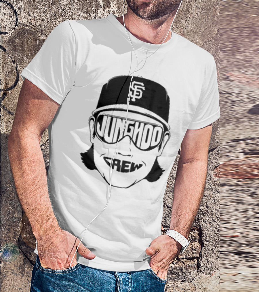 Jung Hoo Crew 2025 San Francisco Giants Baseball Cap And Sunglasses T-Shirt