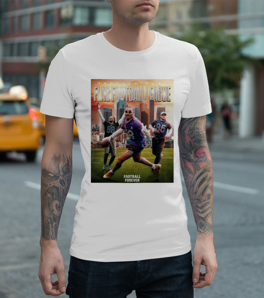 Professional Flag Football League NFL Football Forever Featuring Number 18, 88, And 85 T-Shirt