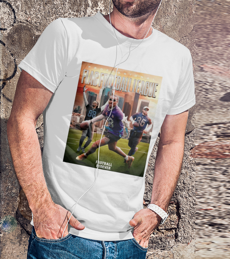 Professional Flag Football League NFL Football Forever Featuring Number 18, 88, And 85 T-Shirt