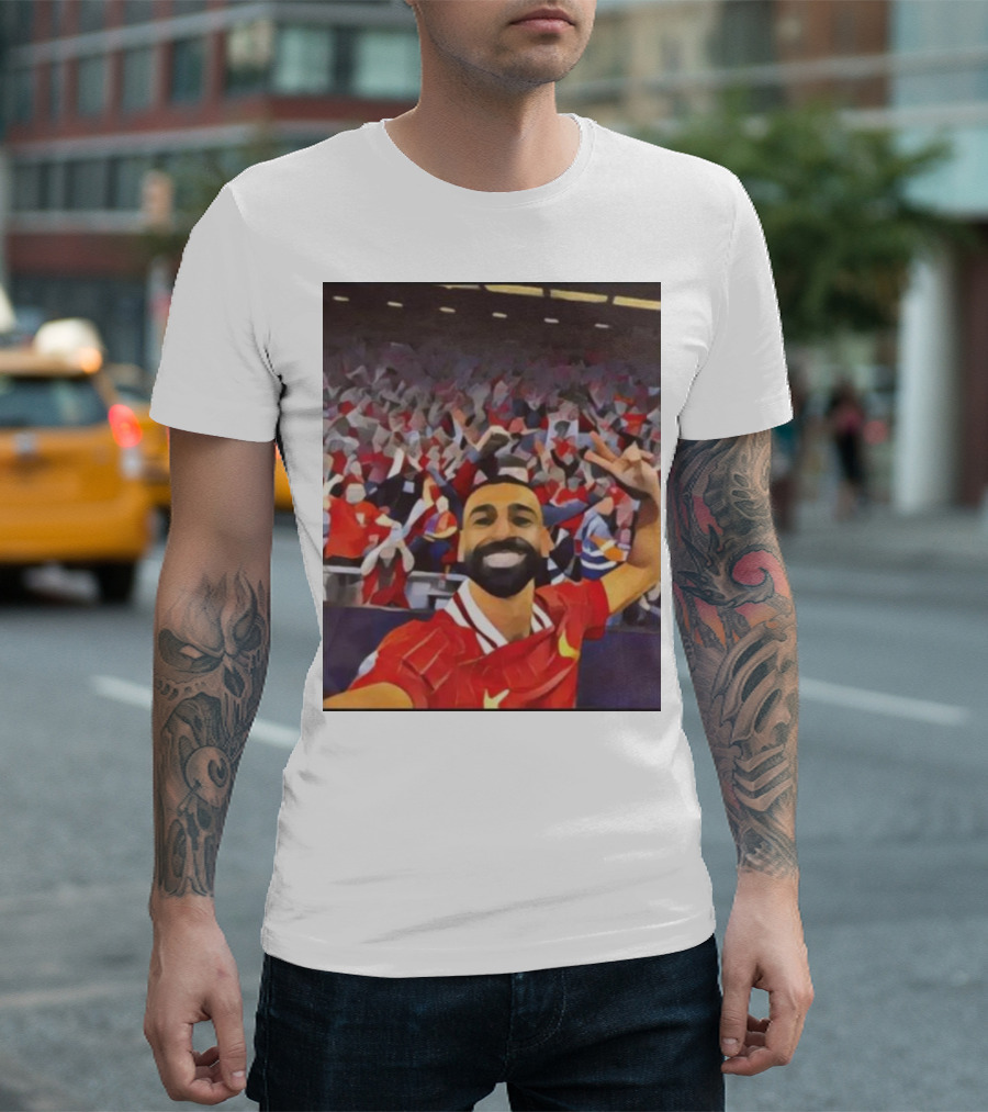 Liverpool FC 2025 Premier League Champions Mohamed Salah Selfie Celebration T-Shirt