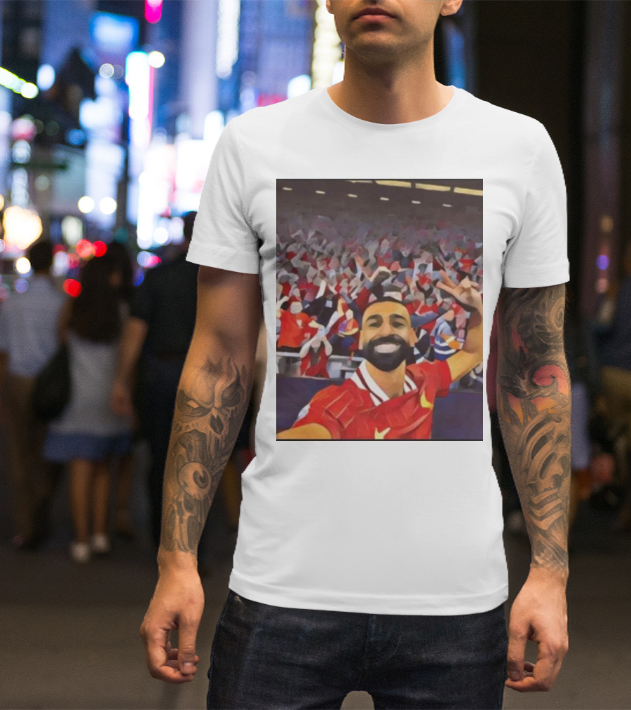 Liverpool FC 2025 Premier League Champions Mohamed Salah Selfie Celebration T-Shirt