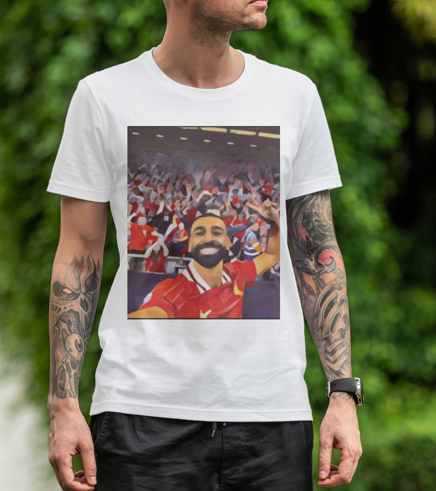 Liverpool FC 2025 Premier League Champions Mohamed Salah Selfie Celebration T-Shirt