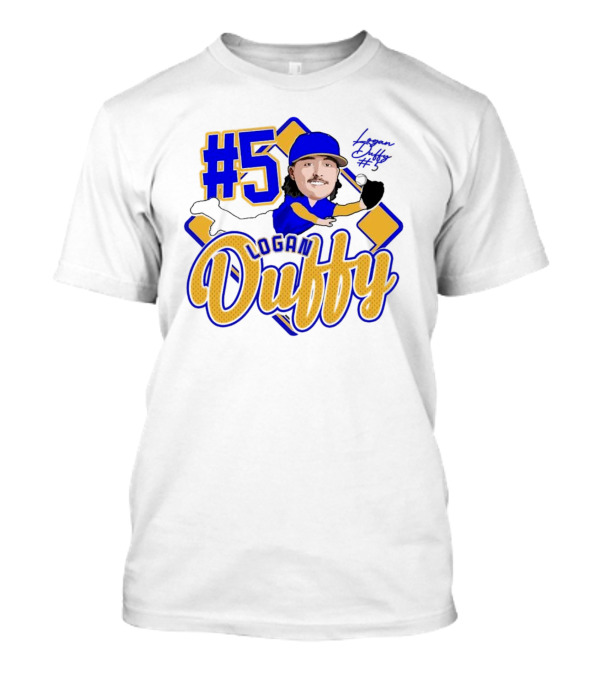 Logan Duffy #5 Baseball Player Illustration 2025 T-Shirt