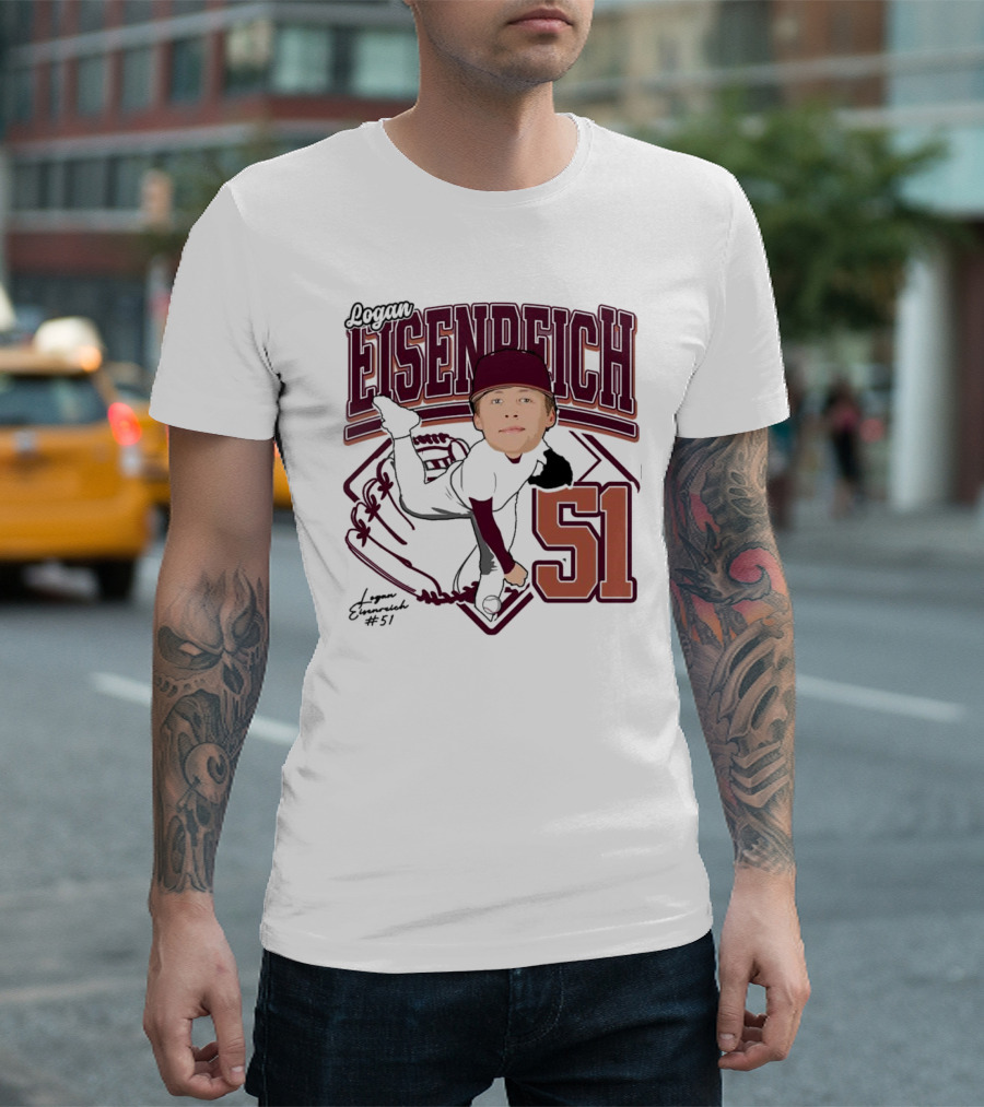 Eisenreich Baseball 51 Logan 2025 Sports Illustration T-Shirt