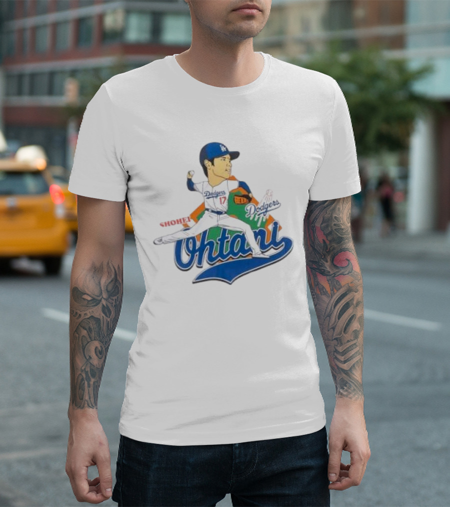 Los Angeles Dodgers Shohei Ohtani Cartoon Player Dodgers Ohtani T-Shirt