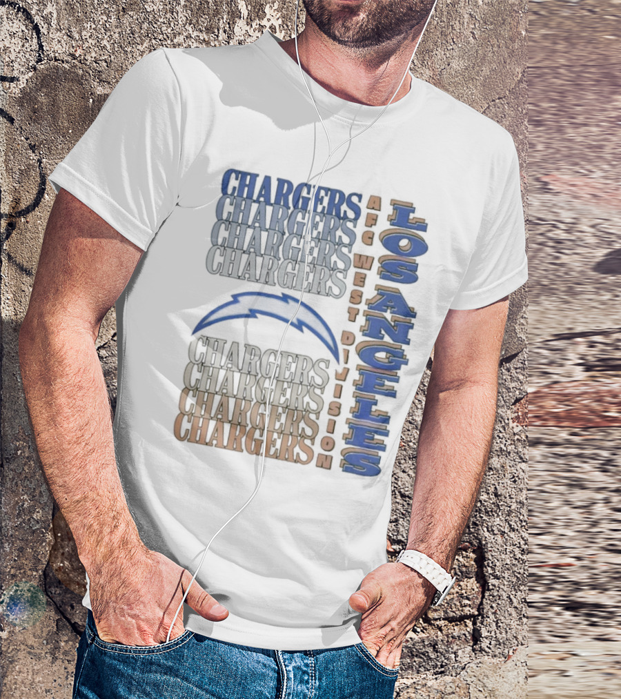 Los Angeles Chargers AFC West Division Chargers Bolt T-Shirt