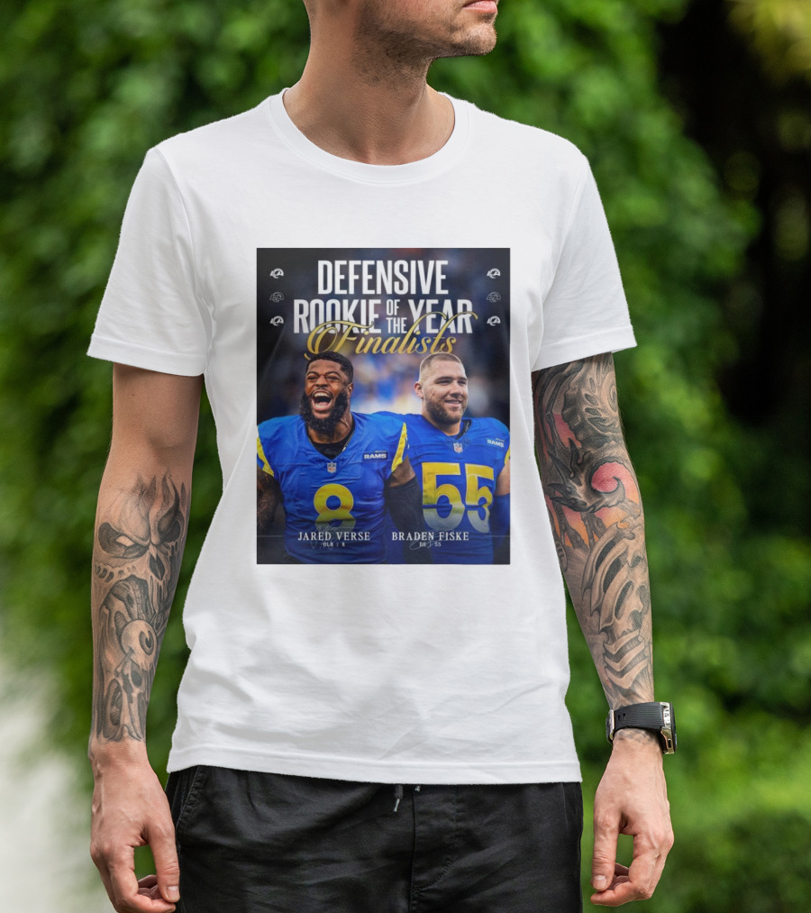 Los Angeles Rams Jared Verse Braden Fiske Defensive Rookie Of The Year Finalists 2024 T-Shirt