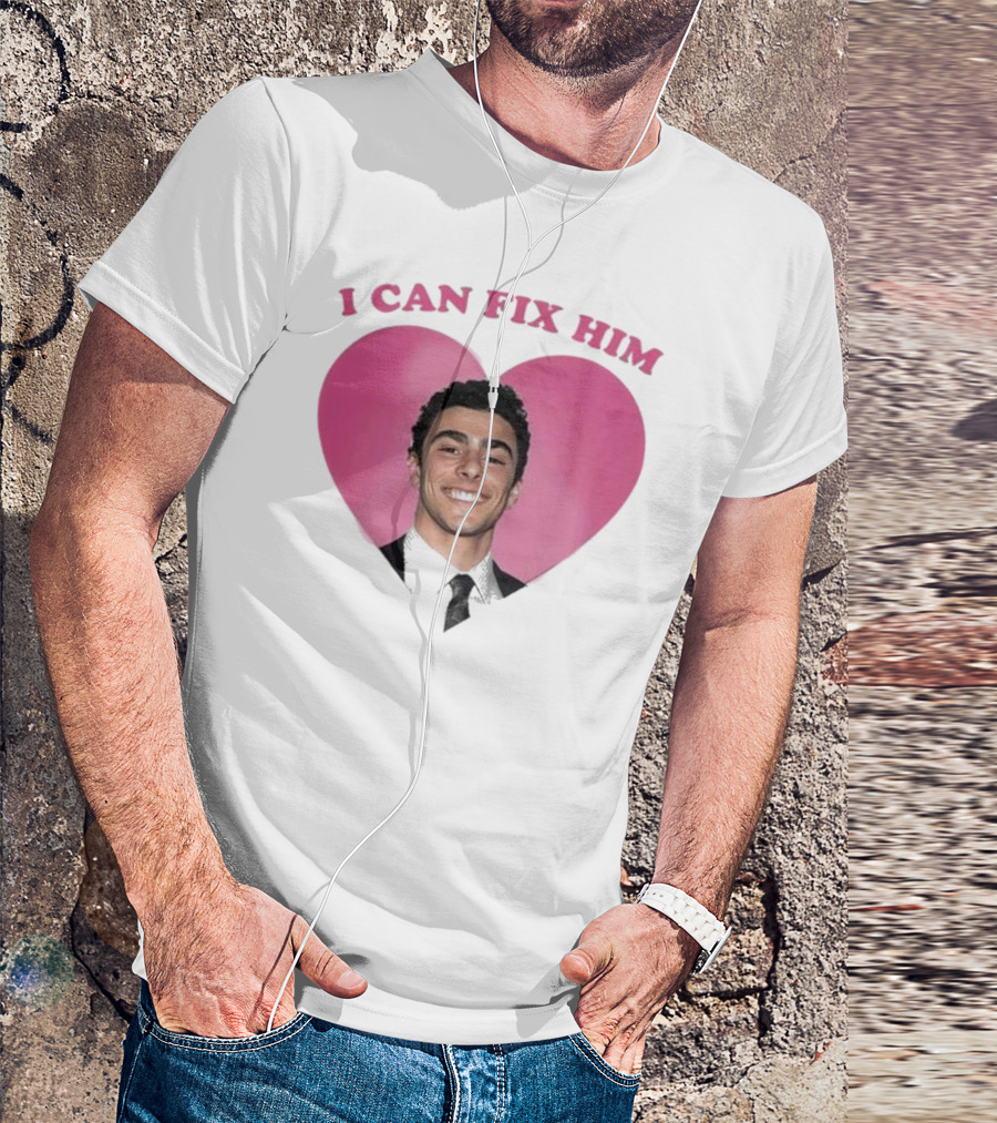 Luigi Mangione I Can Fix Him Pink Heart Background T-Shirt