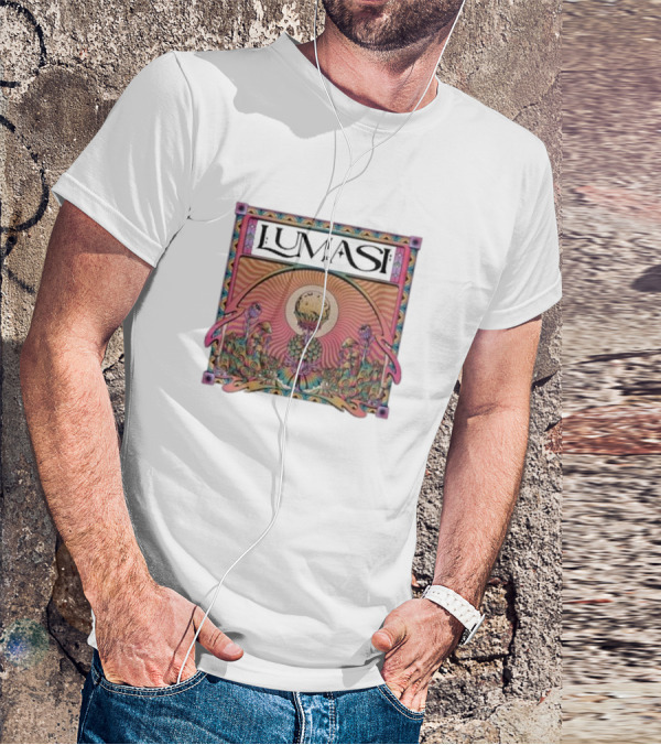 Lumasi Psychedelic Sun And Moon With Floral Elements T-Shirt