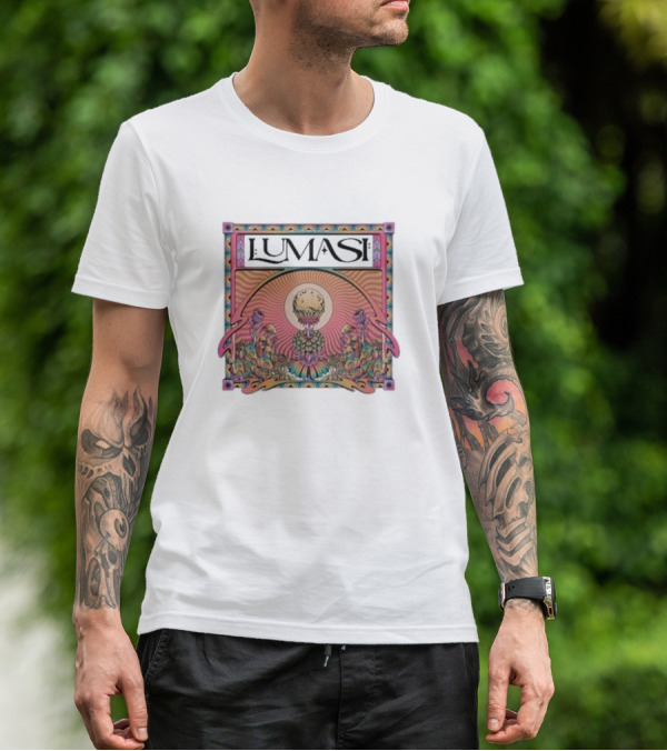 Lumasi Psychedelic Sun And Moon With Floral Elements T-Shirt