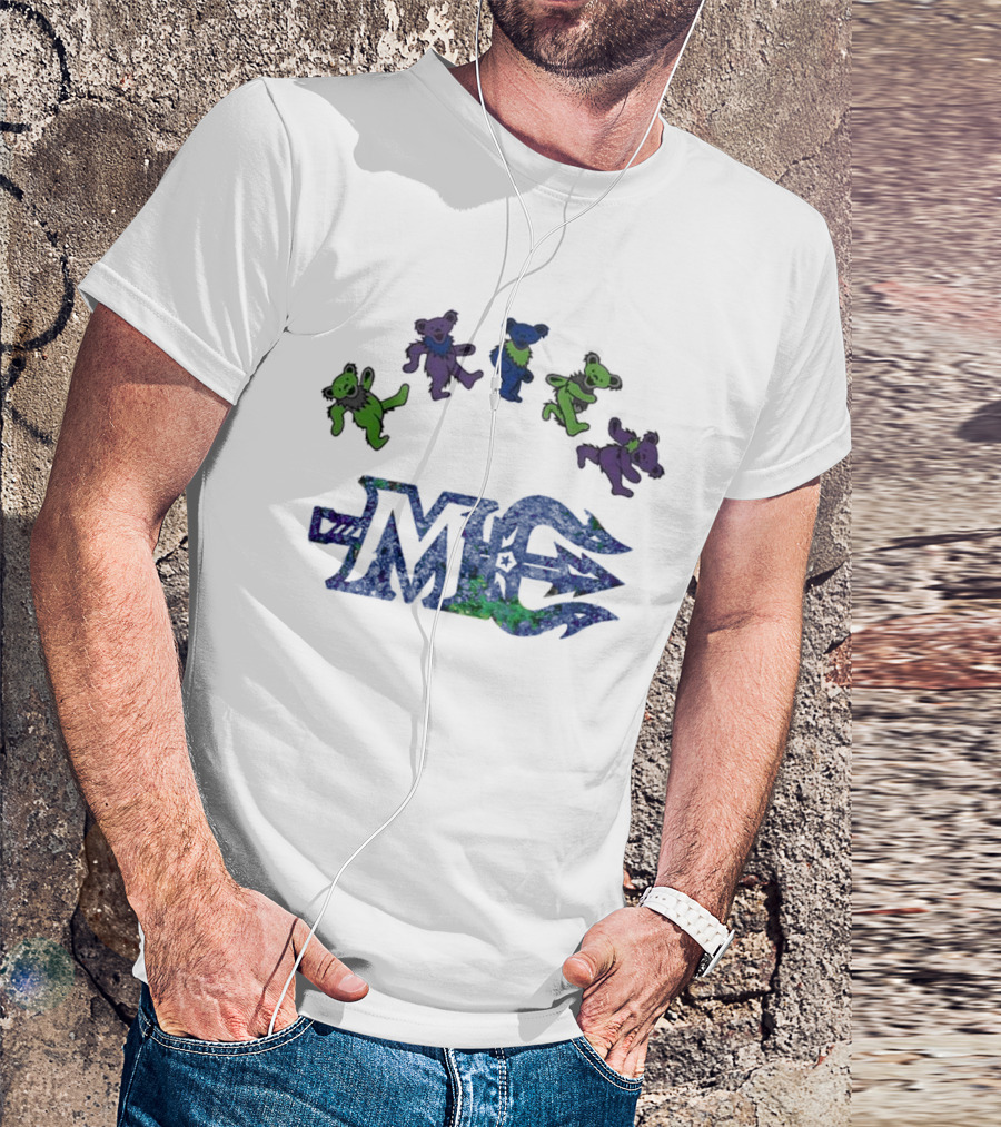 Maine Mariners Grateful Dead Night 2025 Dancing Bears Emblem T-Shirt