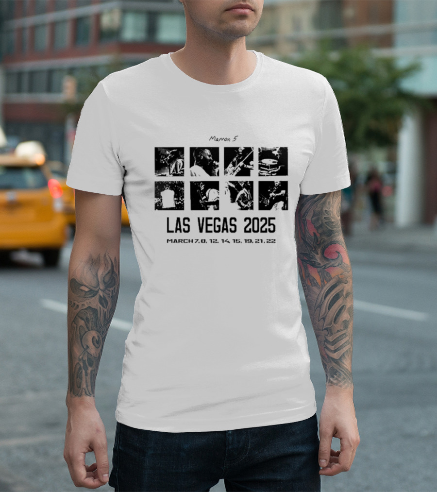 Maroon 5 Las Vegas Tour Dates March 7-22 2025 T-Shirt
