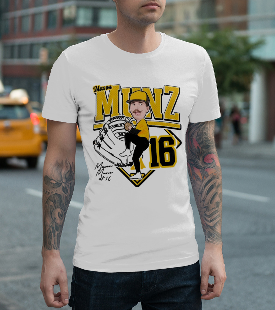 Mason Munz Baseball 2025 Player 16 Caricature T-Shirt