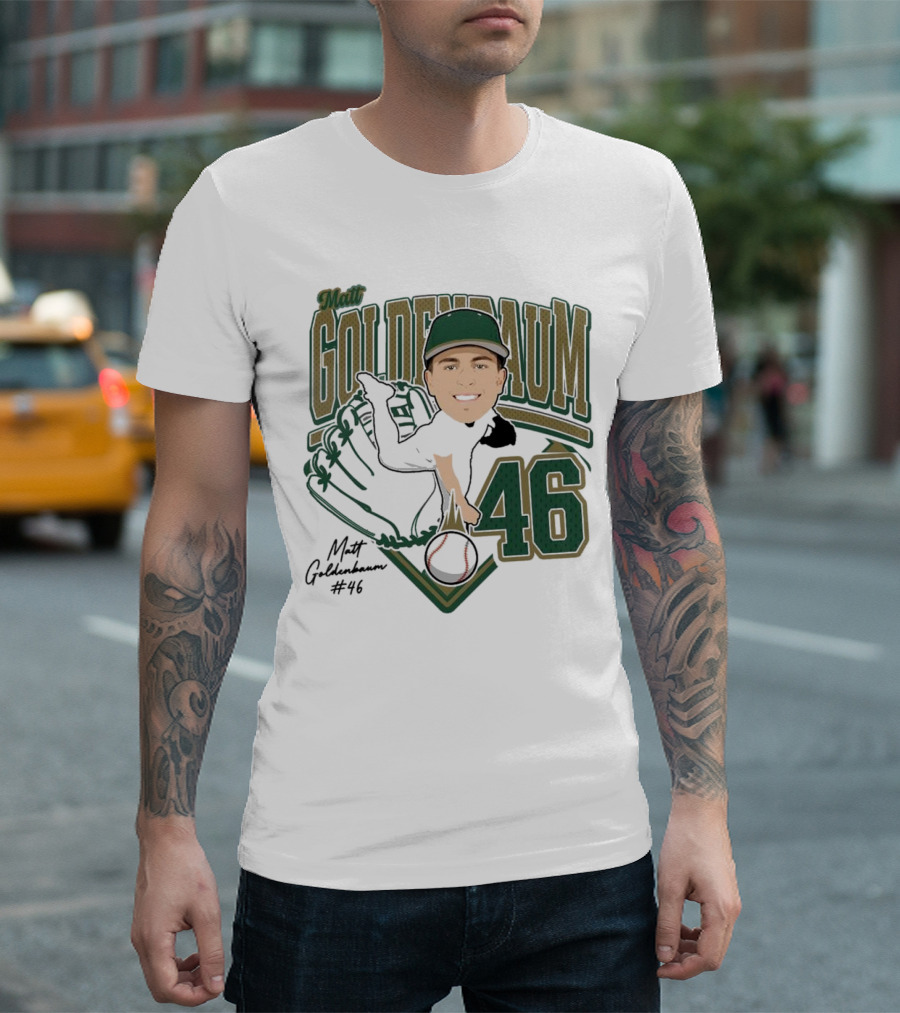 Matt Goldenbaum 46 Baseball Glove Illustration 2025 T-Shirt