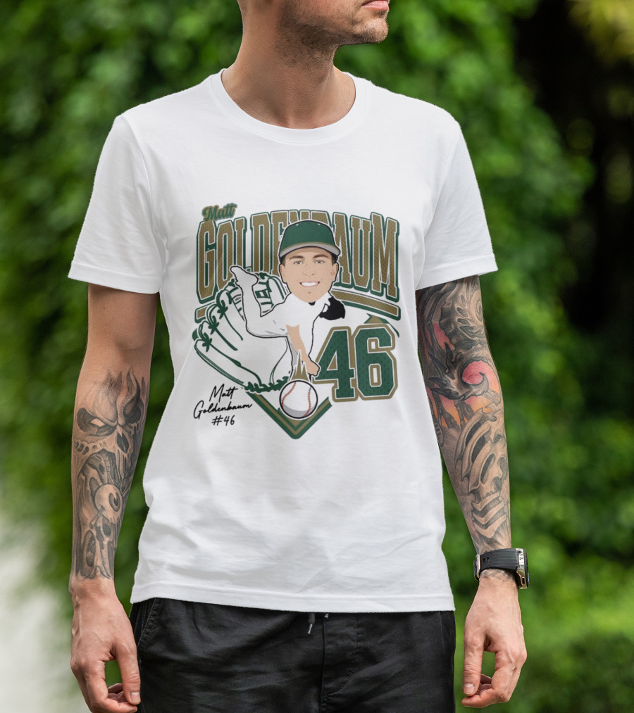 Matt Goldenbaum 46 Baseball Glove Illustration 2025 T-Shirt