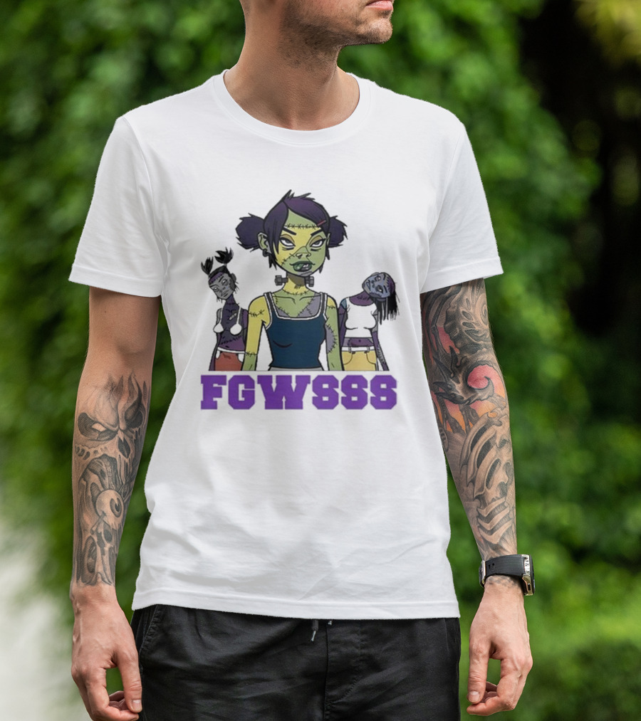 Mindless Self Indulgence FGWSSS Zombie Character With Purple Text T-Shirt