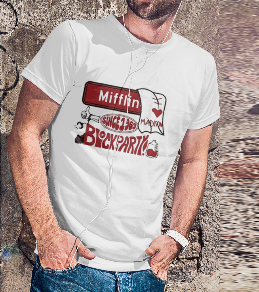 Mifflin Block Party Madison Since 1969 Heart Thumbs Up T-Shirt