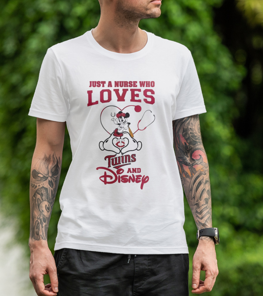 Just A Nurse Who Loves Minnesota Twins Disney Mickey Mouse T-Shirt