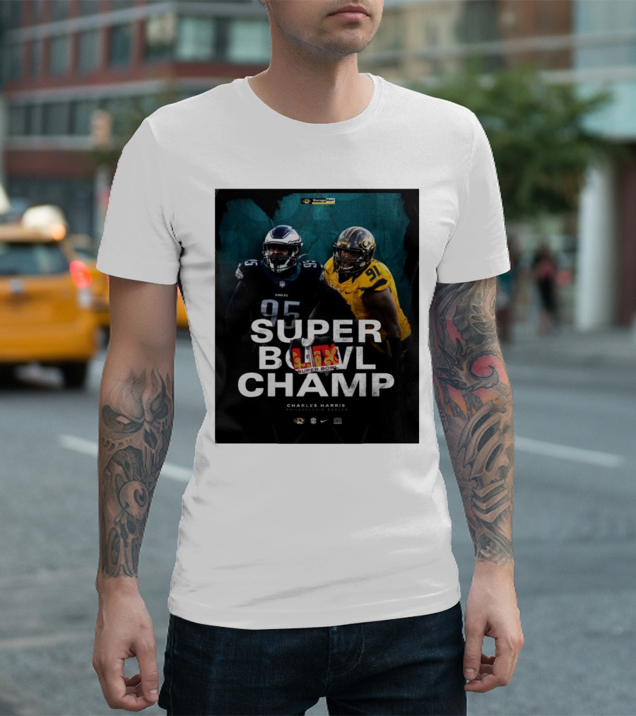 Charles Harris Missouri Football Philadelphia Eagles Super Bowl Champ T-Shirt