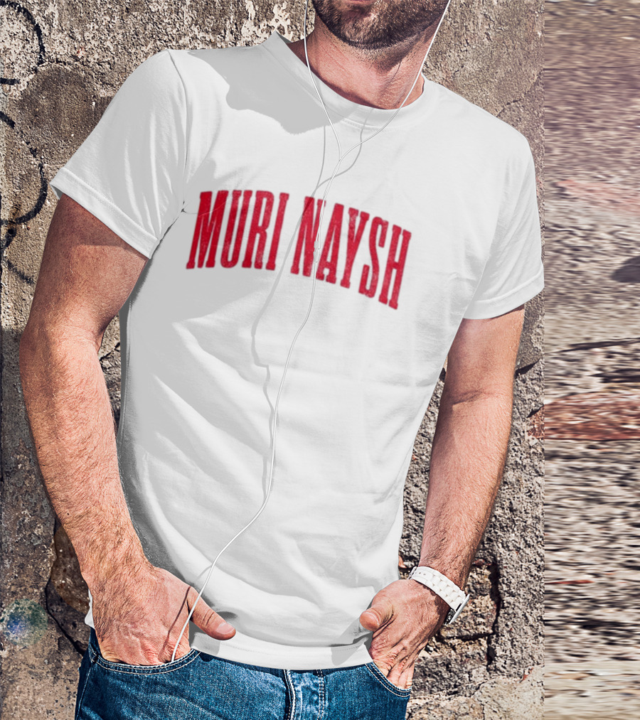Muri Naysh Red Sparkle Bold Text T-Shirt