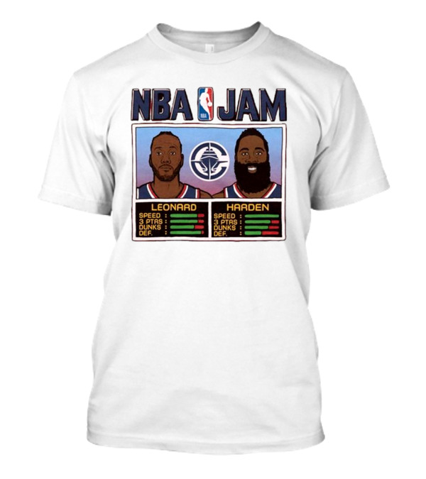 NBA Jam Leonard Harden Clippers Player Stats T-Shirt