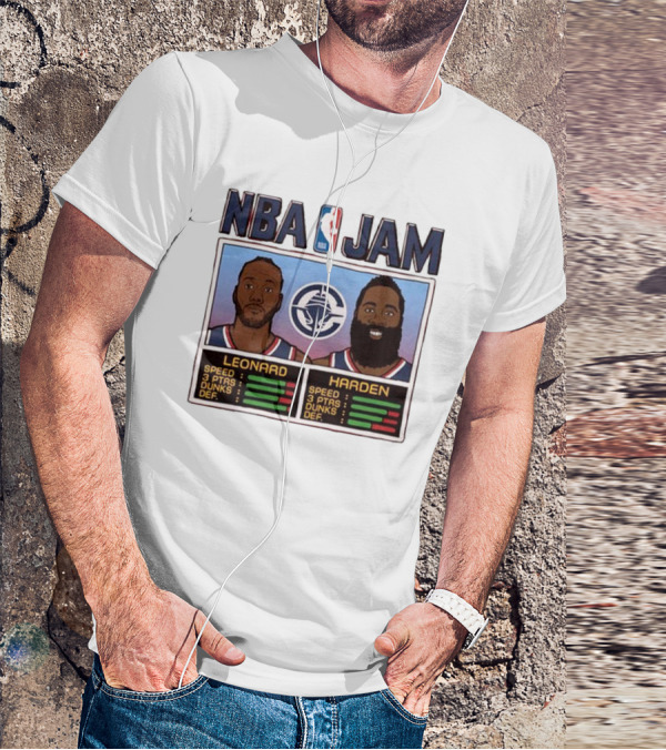 NBA Jam Leonard Harden Clippers Player Stats T-Shirt