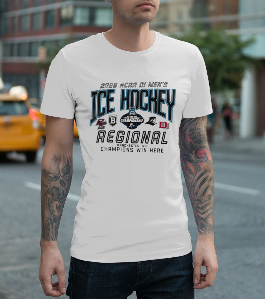 2025 NCAA DI Men's Ice Hockey Championship Manchester NH Regional Champions Win Here T-Shirt