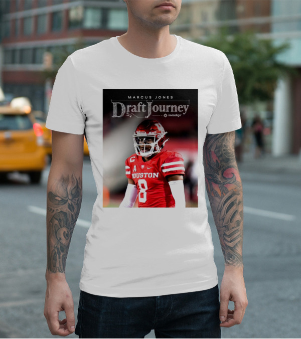 Marcus Jones New England Patriots NFL Draft Journey Houston Football T-Shirt
