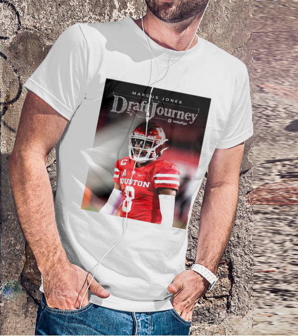 Marcus Jones New England Patriots NFL Draft Journey Houston Football T-Shirt