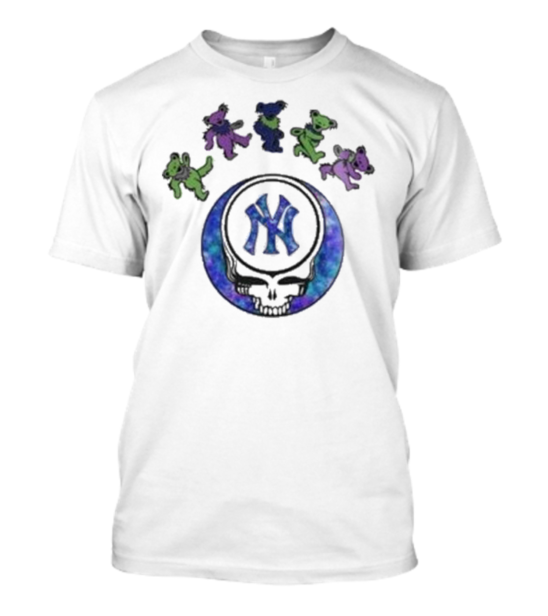 New York Yankees 2025 Skull Grateful Dead Bears Baseball Night T-Shirt