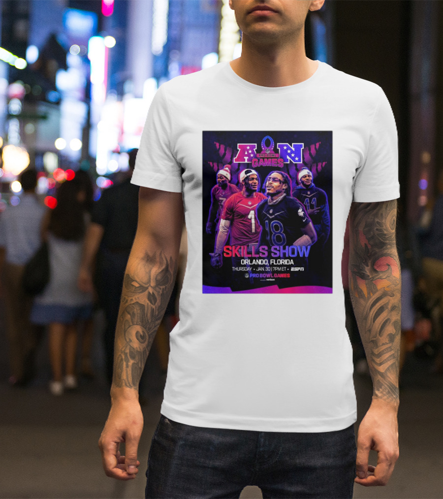 NFC And AFC NFL Pro Bowl Games 2025 Skills Show Orlando Florida January 30 ESPN T-Shirt