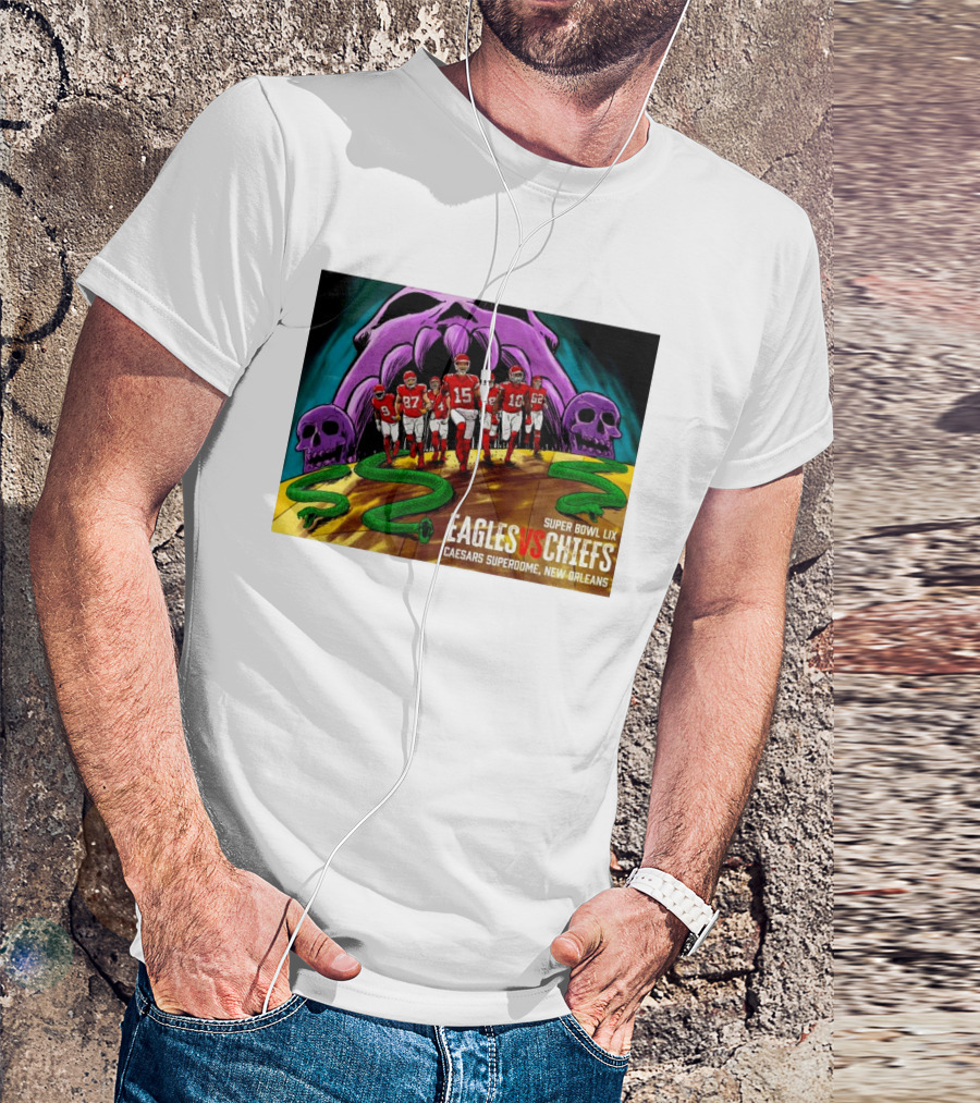 Super Bowl LIX Eagles Vs Chiefs Caesars Superdome New Orleans T-Shirt