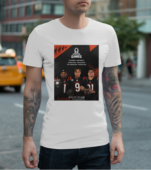 Pro Bowl Games 2025 Joe Burrow Ja’marr Chase Trey Hendrickson Jan 30 Feb 2 Bengals NFL T-Shirt