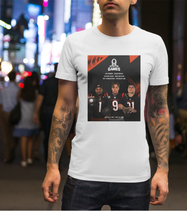 Pro Bowl Games 2025 Joe Burrow Ja’marr Chase Trey Hendrickson Jan 30 Feb 2 Bengals NFL T-Shirt