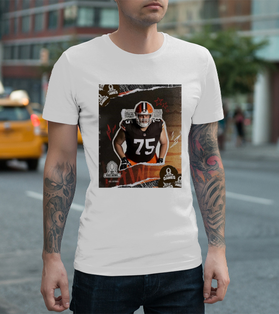 NFL Pro Bowl Games 2025 Joel Bitonio Cleveland Browns 75 T-Shirt