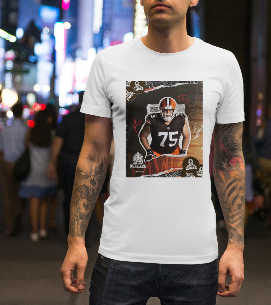 NFL Pro Bowl Games 2025 Joel Bitonio Cleveland Browns 75 T-Shirt