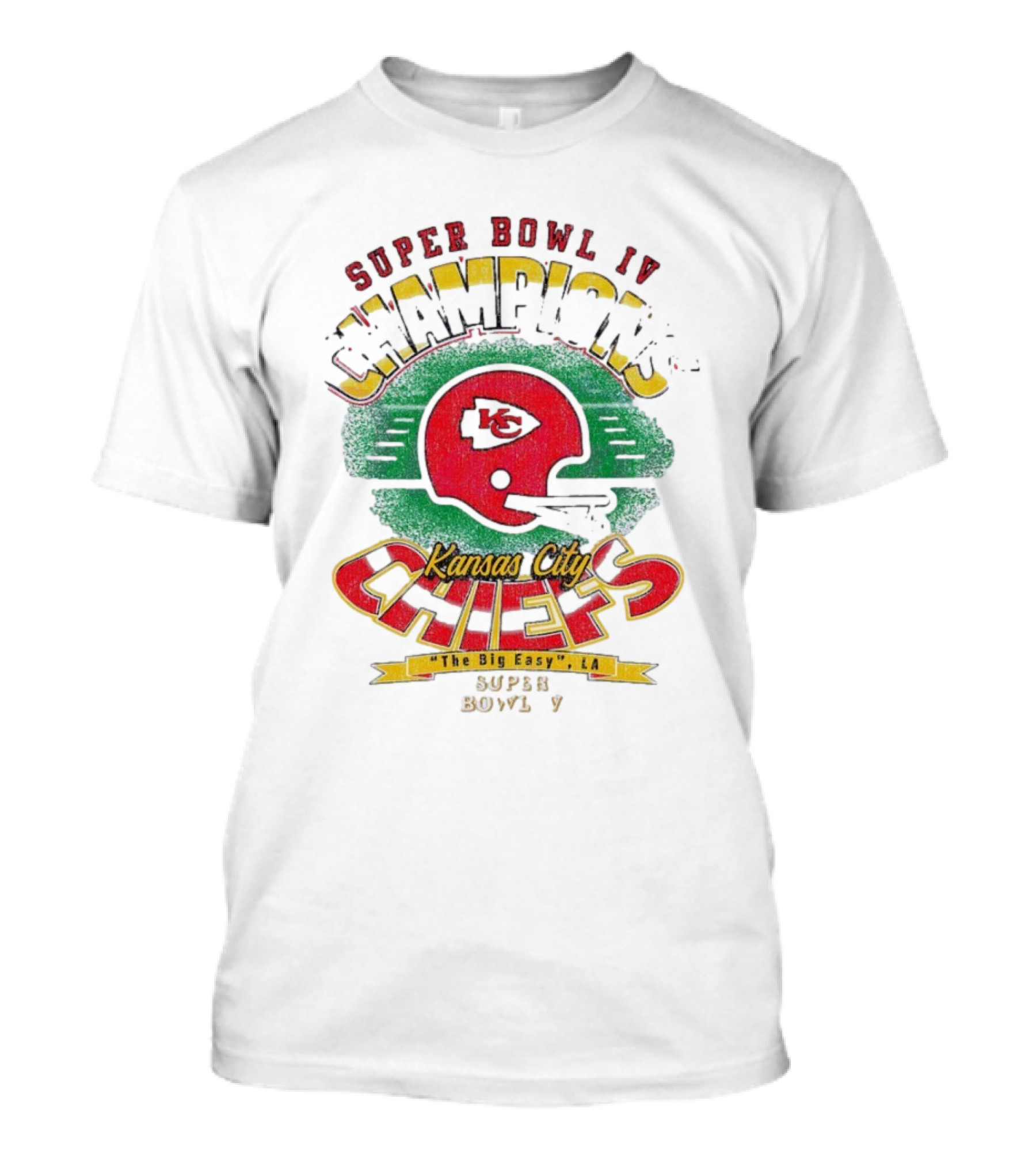 Super Bowl IV Champions Kansas City Chiefs Helmet The Big Easy LA Super Bowl 9 T-Shirt