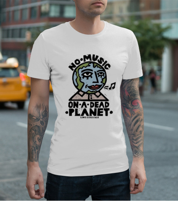 No Music On A Dead Planet Earth Head With Collar T-Shirt
