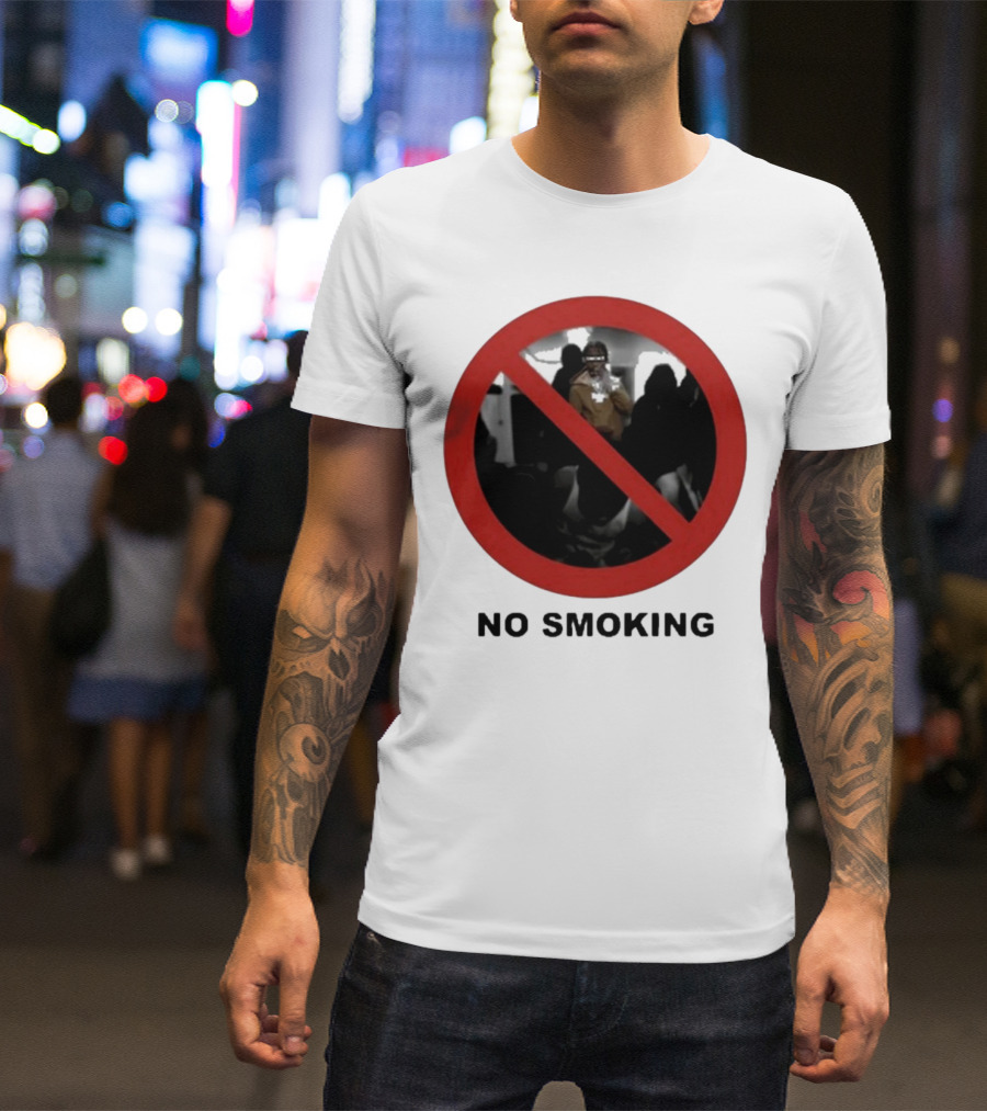 No Smoking Circle Icon With Anonymous Figure T-Shirt