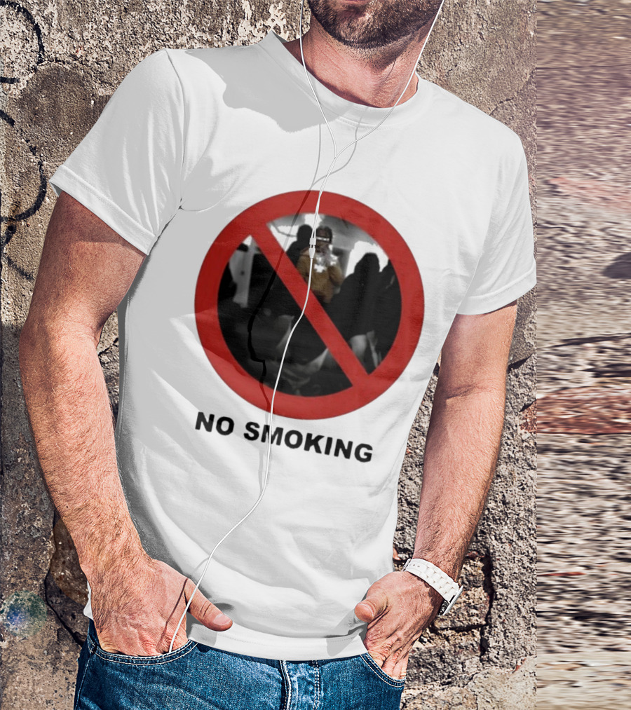 No Smoking Circle Icon With Anonymous Figure T-Shirt