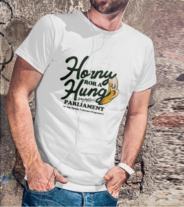 Horny For A Hung Parliament Banana Cartoon T-Shirt